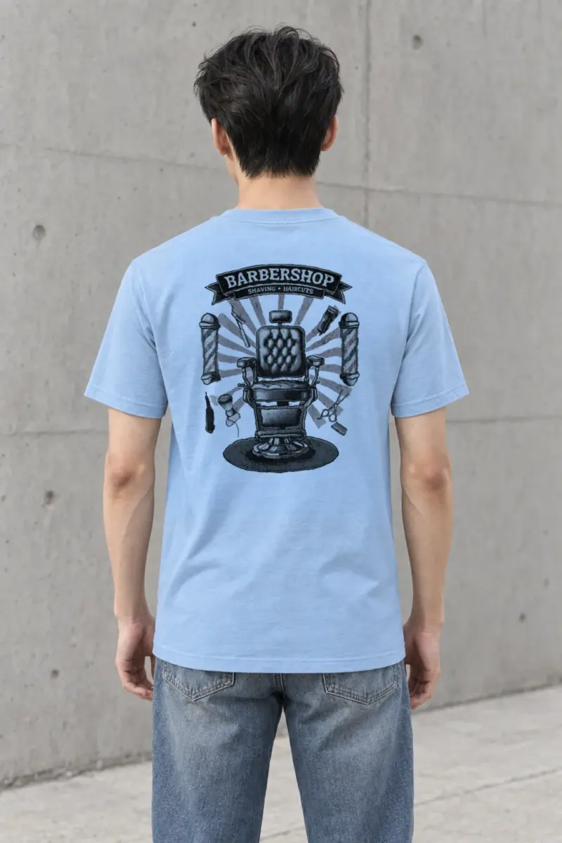"Barbershop Shaving" Heavyweight Unisex Crewneck T-shirt