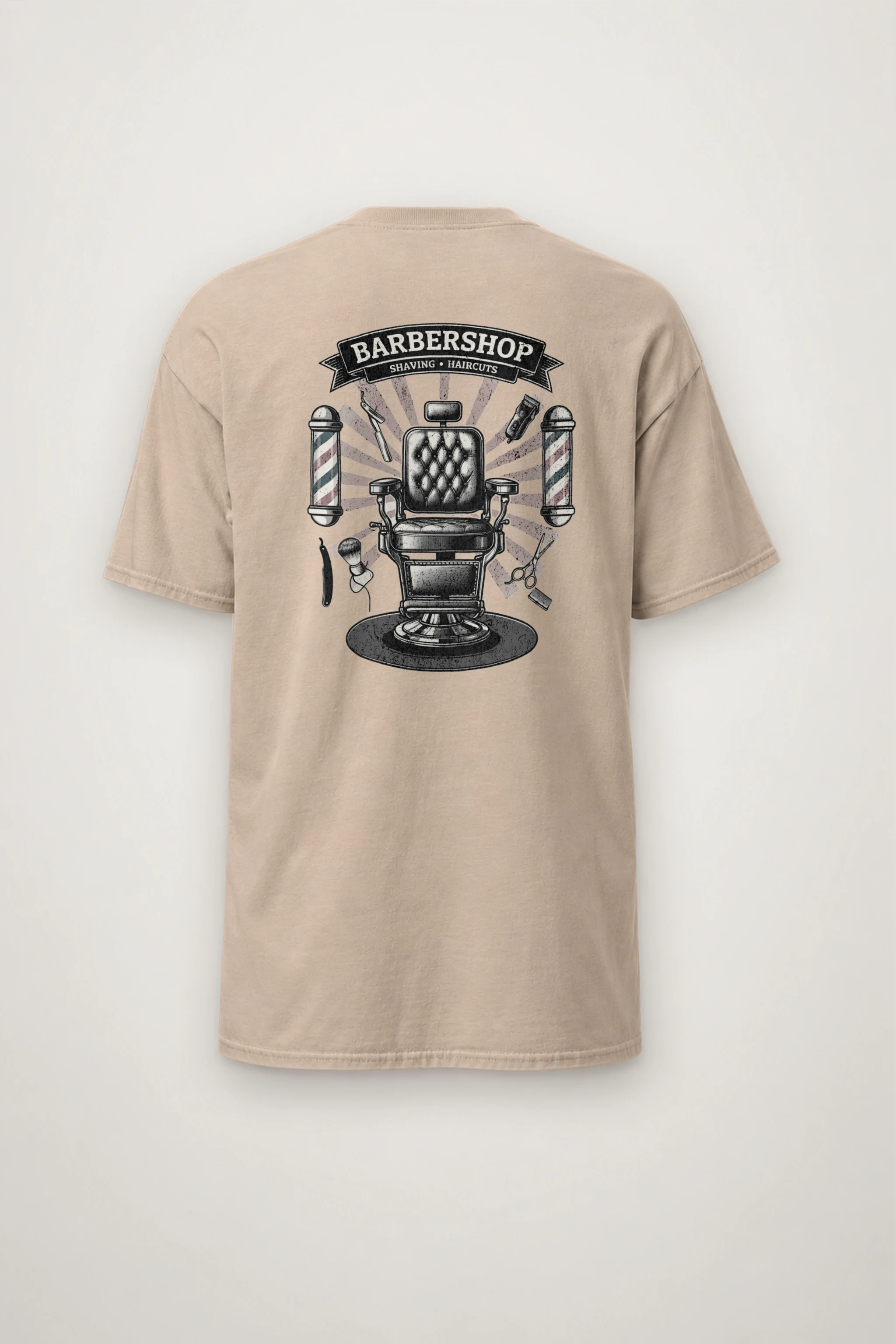 "Barbershop Shaving" Heavyweight Unisex Crewneck T-shirt