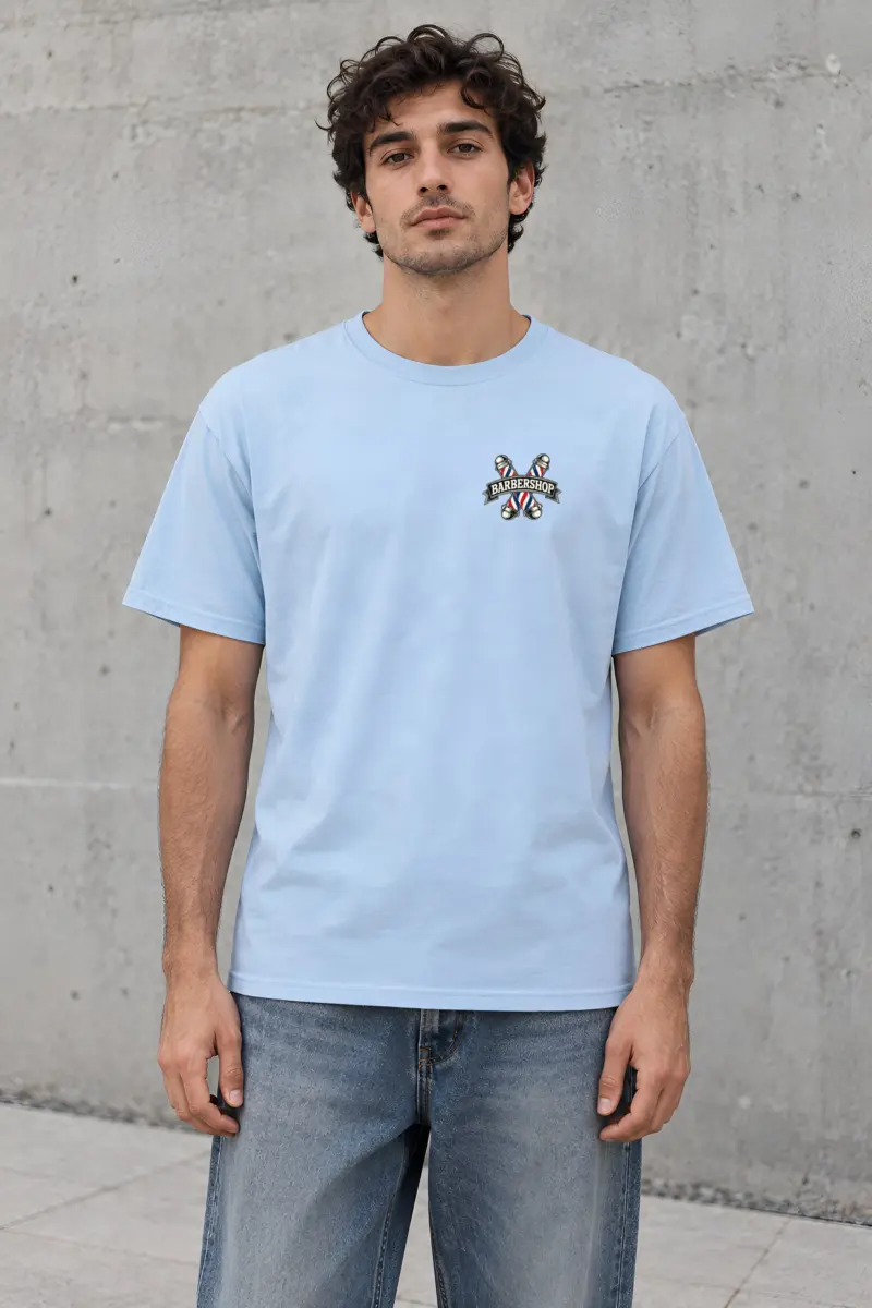 "Barbershop Shaving" Heavyweight Unisex Crewneck T-shirt