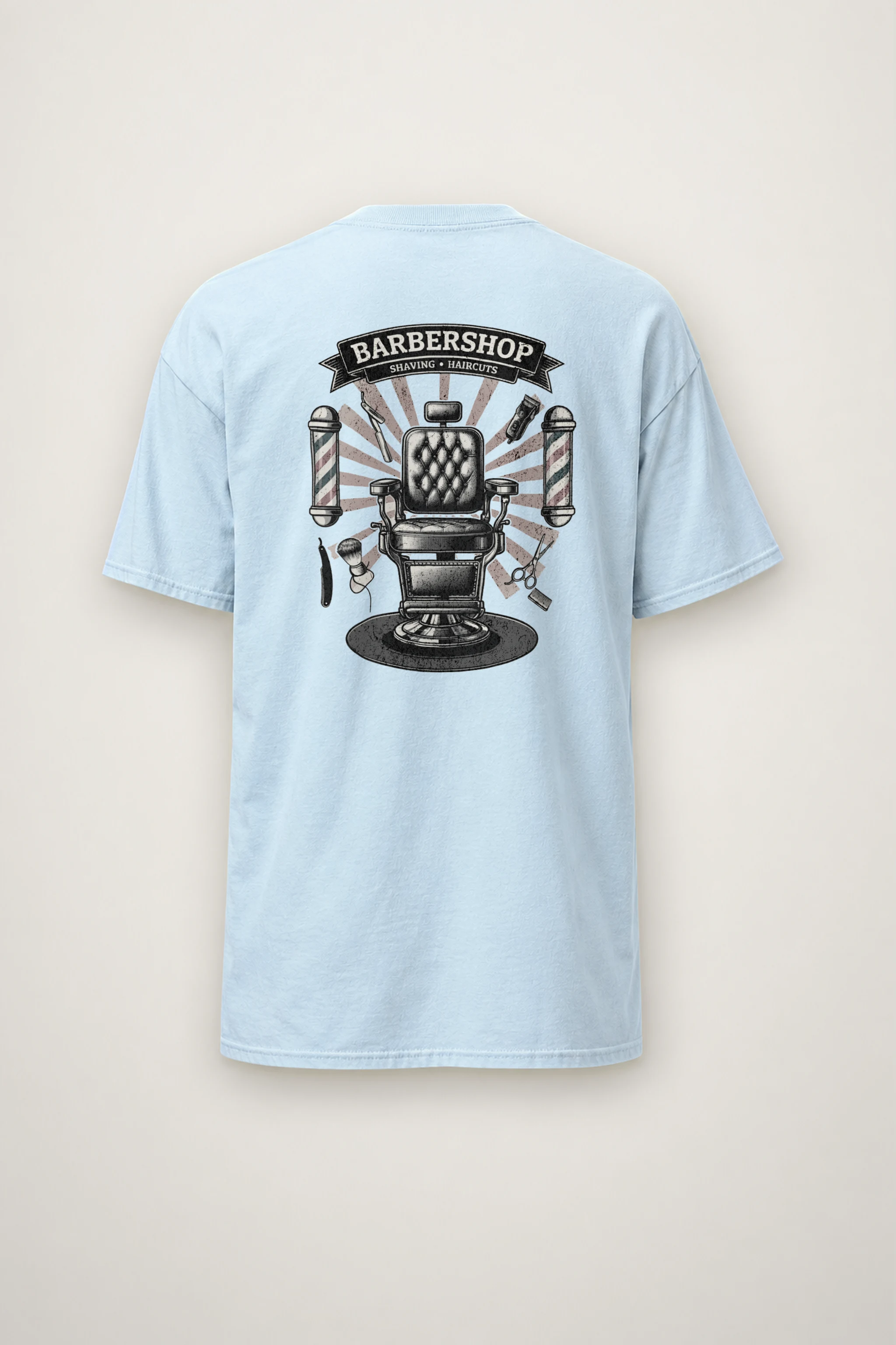 "Barbershop Shaving" Heavyweight Unisex Crewneck T-shirt