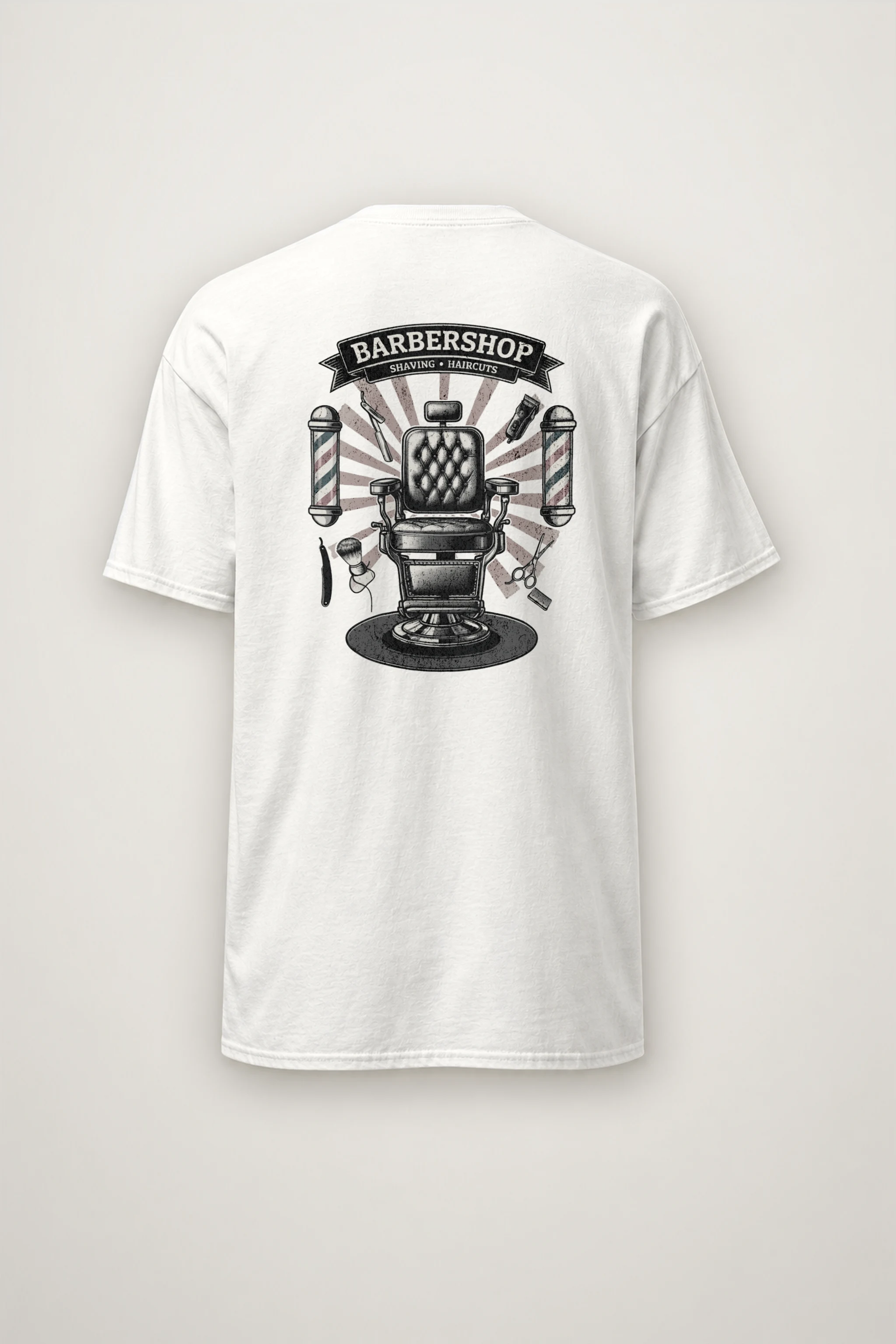 "Barbershop Shaving" Heavyweight Unisex Crewneck T-shirt
