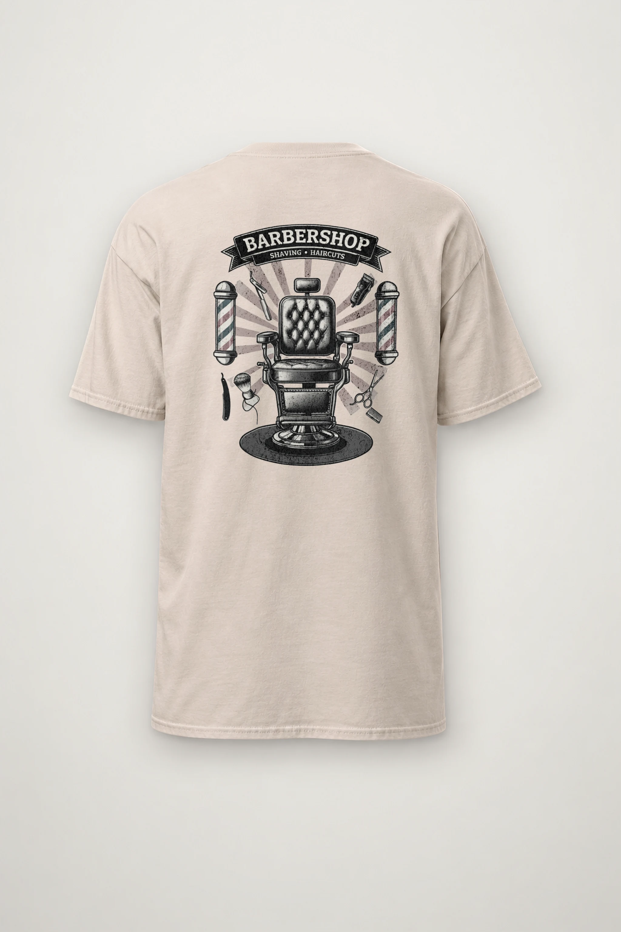 "Barbershop Shaving" Heavyweight Unisex Crewneck T-shirt