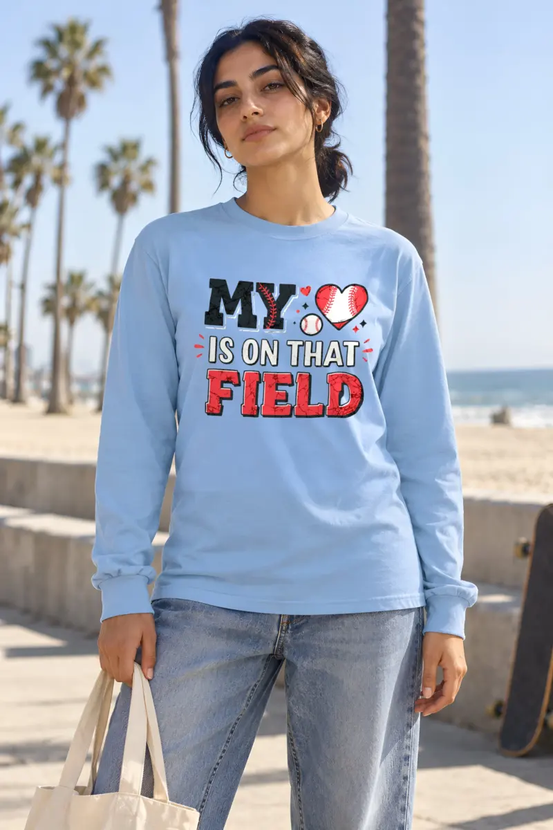 "Baseball Heart Stitch" Unisex Longsleeve T-shirt