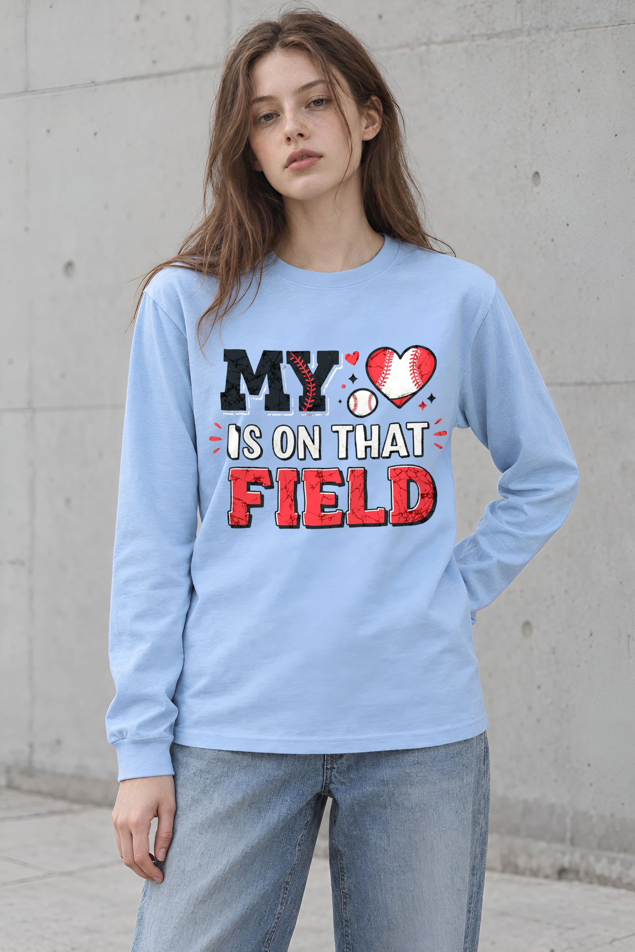 "Baseball Heart Stitch" Unisex Longsleeve T-shirt