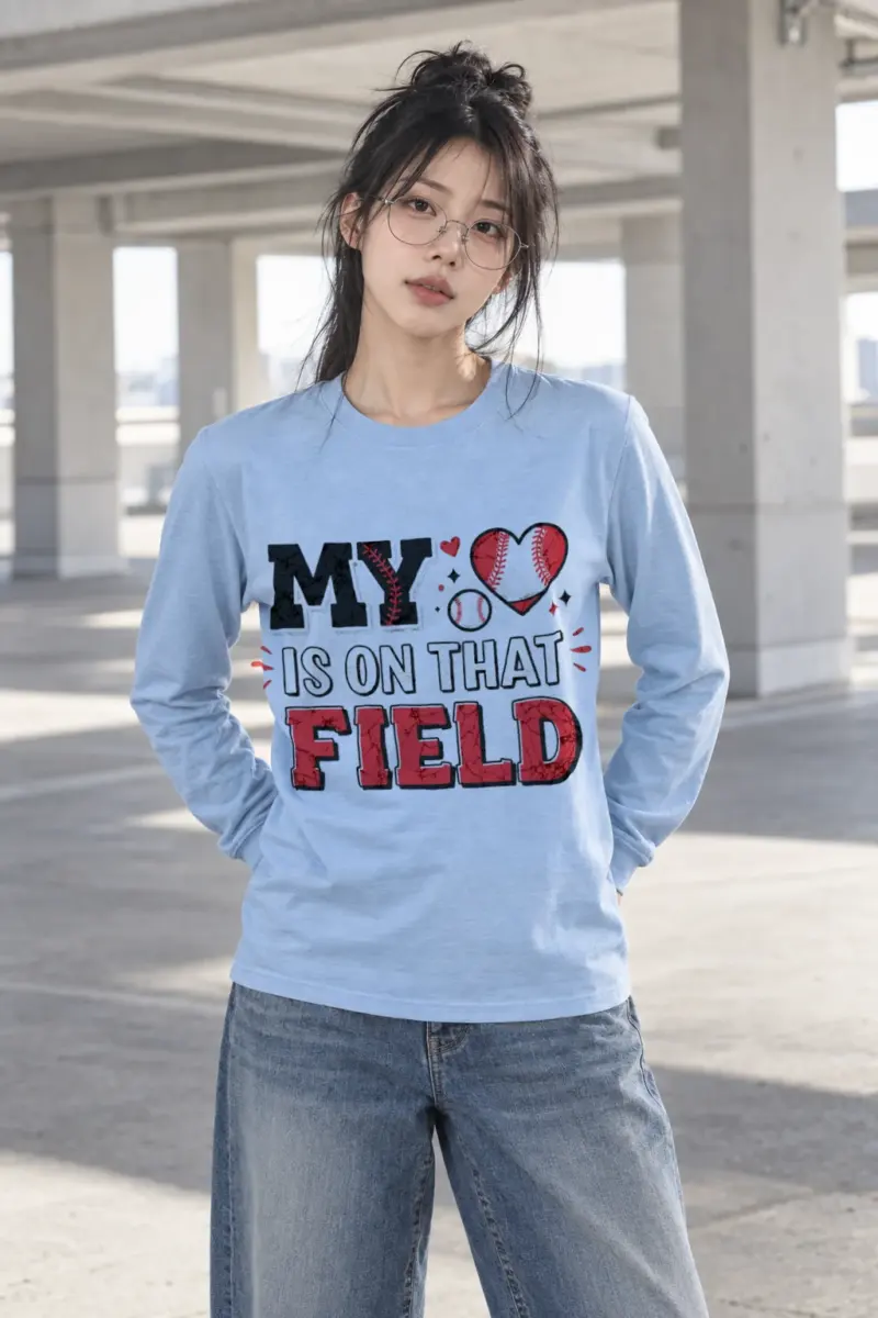 "Baseball Heart Stitch" Unisex Longsleeve T-shirt