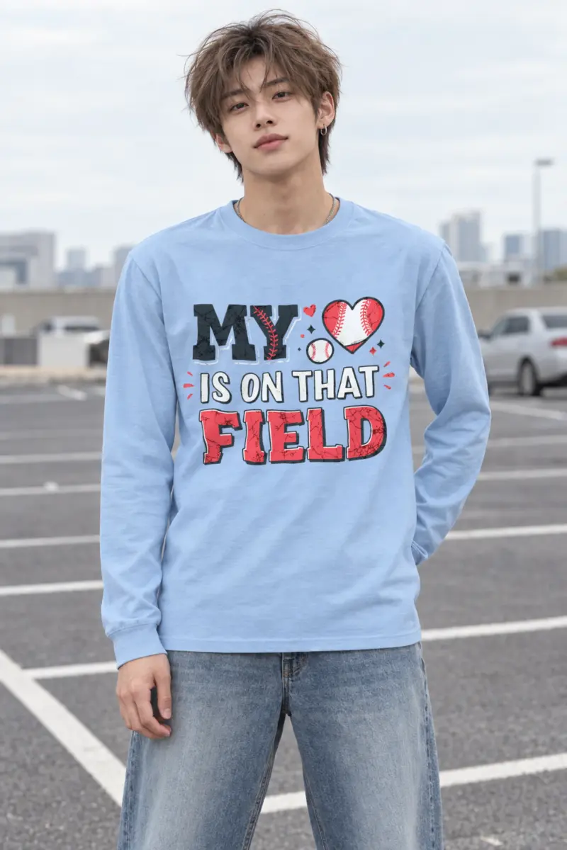 "Baseball Heart Stitch" Unisex Longsleeve T-shirt