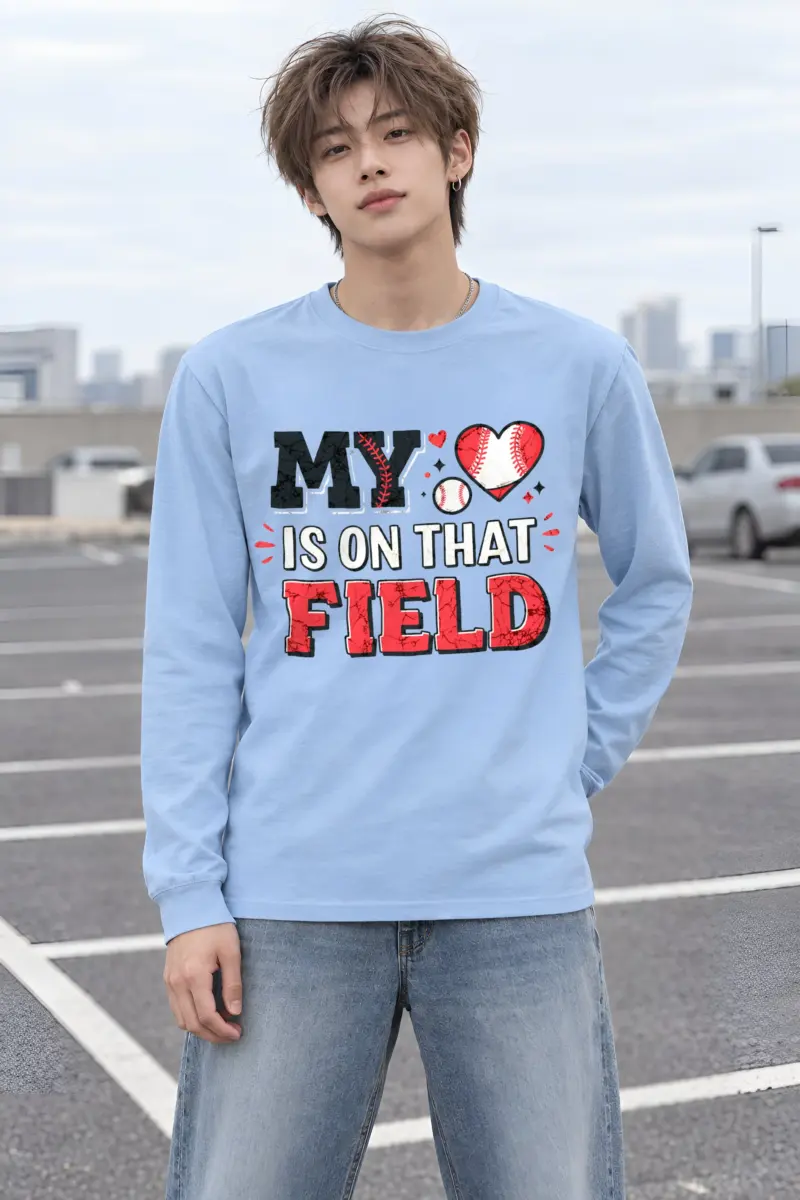 "Baseball Heart Stitch" Unisex Longsleeve T-shirt