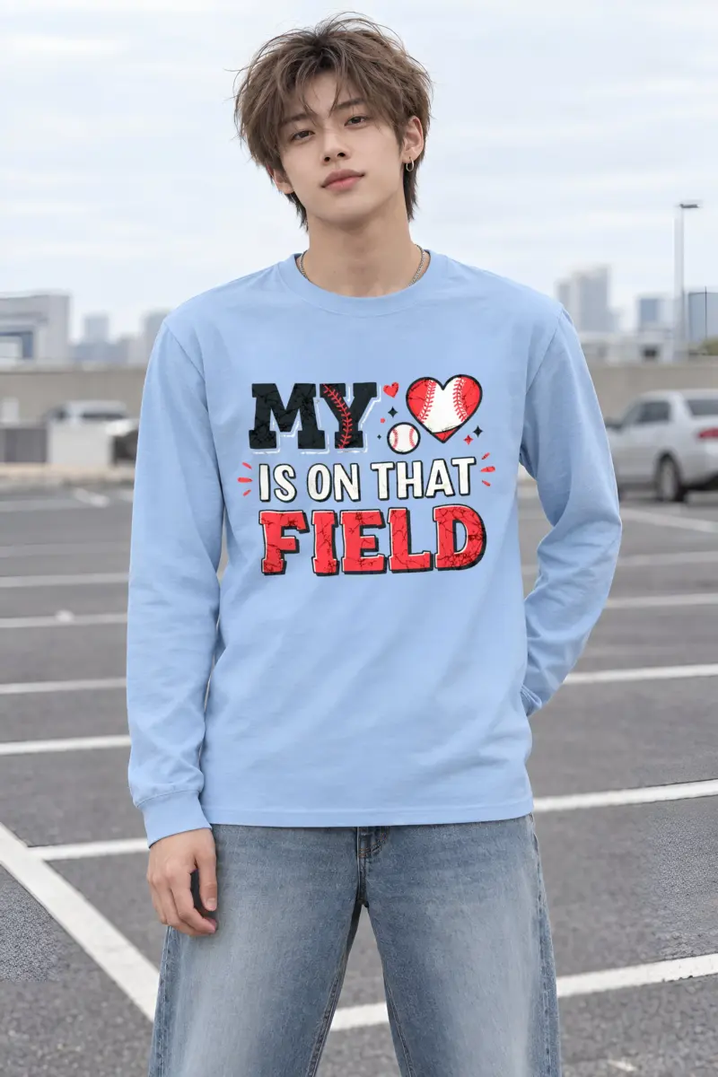 "Baseball Heart Stitch" Unisex Longsleeve T-shirt