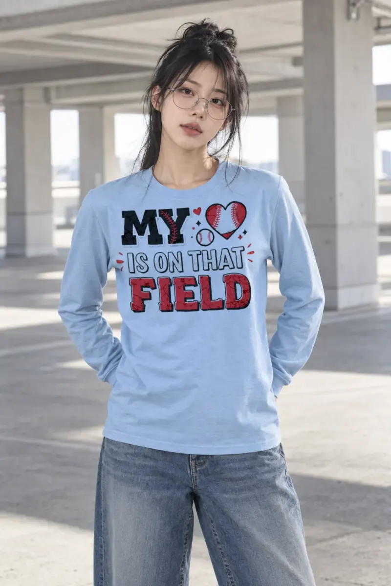 "Baseball Heart Stitch" Unisex Longsleeve T-shirt