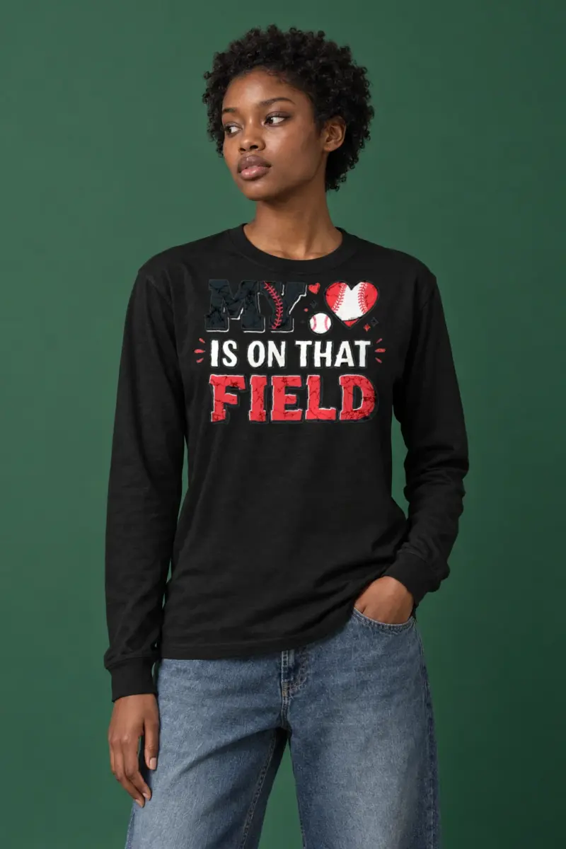 "Baseball Heart Stitch" Unisex Longsleeve T-shirt | Gildan 2400