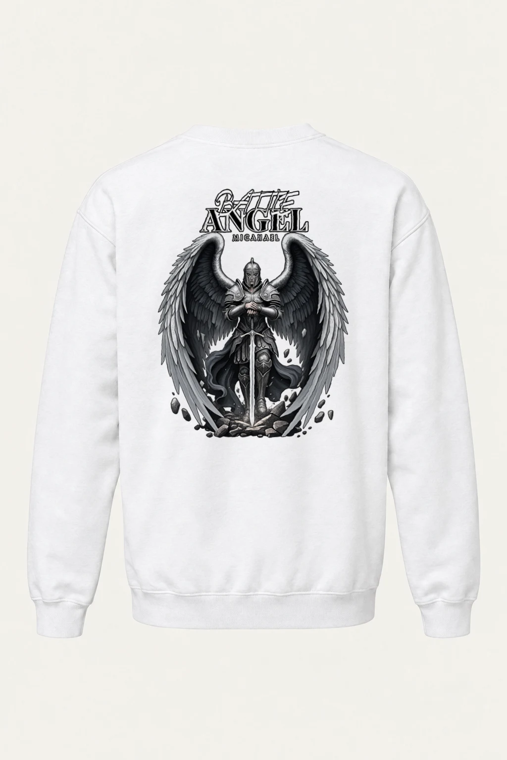 "Battle Angel Michael" Heavy Blend Unisex Crewneck Sweatshirt | Gildan 18000