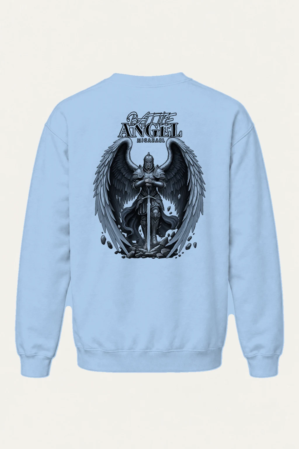 "Battle Angel Michael" Heavy Blend Unisex Crewneck Sweatshirt | Gildan 18000