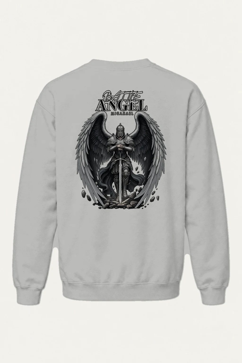 "Battle Angel Michael" Heavy Blend Unisex Crewneck Sweatshirt | Gildan 18000