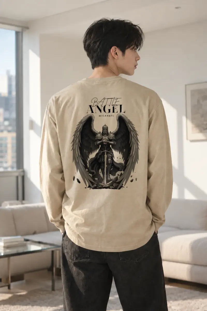 “Battle Angel Michael” Unisex Longsleeve T-shirt | Gildan 2400