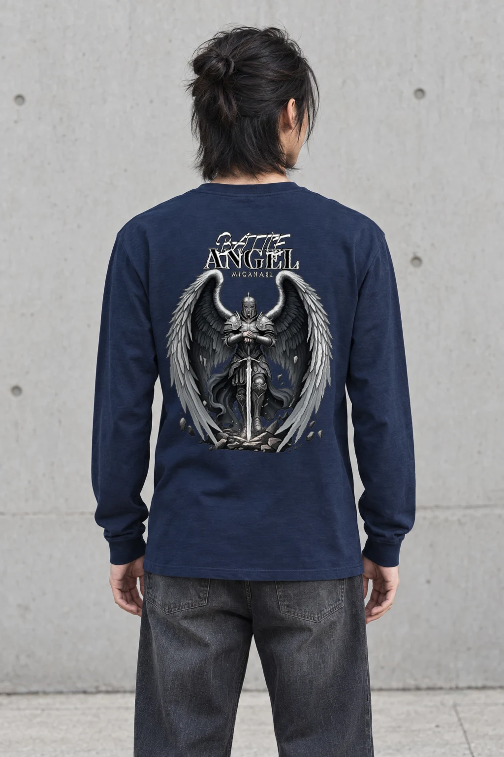 "Battle Angel Michael" Unisex Longsleeve T-shirt | Gildan 2400