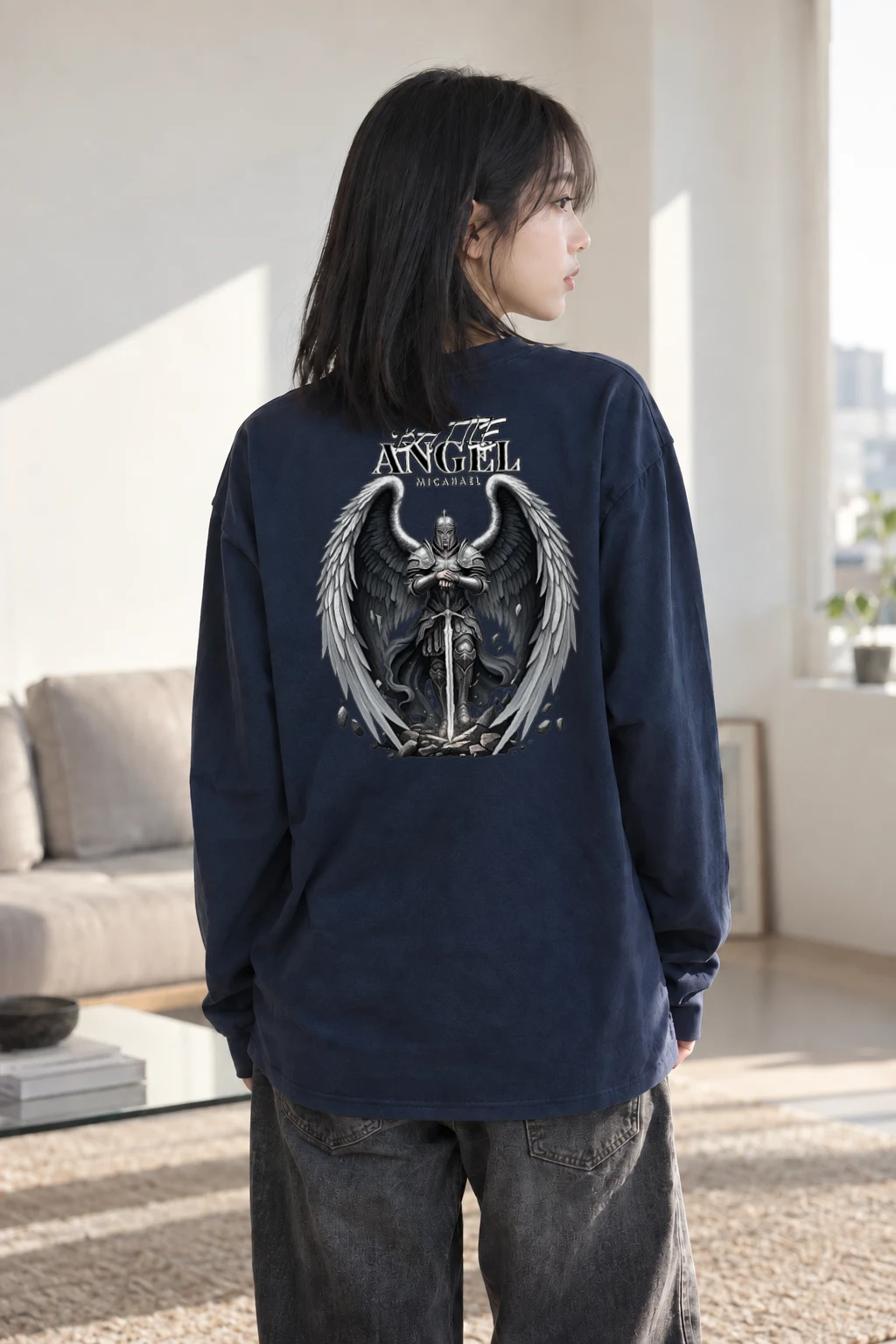 "Battle Angel Michael" Unisex Longsleeve T-shirt | Gildan 2400