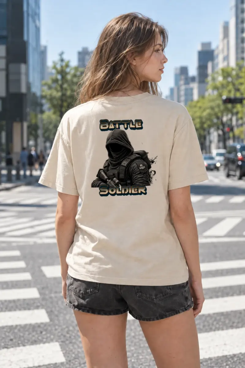 "Battle Soldier" Heavyweight Unisex Crewneck T-shirt | Gildan 5000