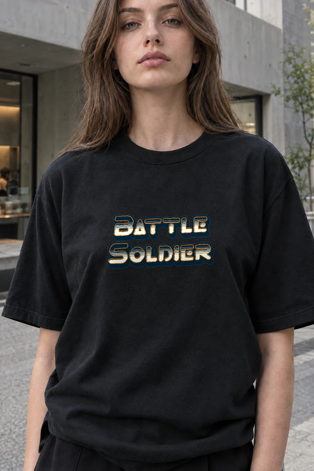 "Battle Soldier" Heavyweight Unisex Crewneck T-shirt | Gildan 5000