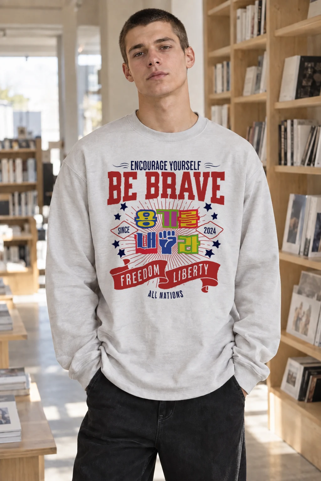 "Be Brave Freedom" Unisex Longsleeve T-shirt | Gildan 2400
