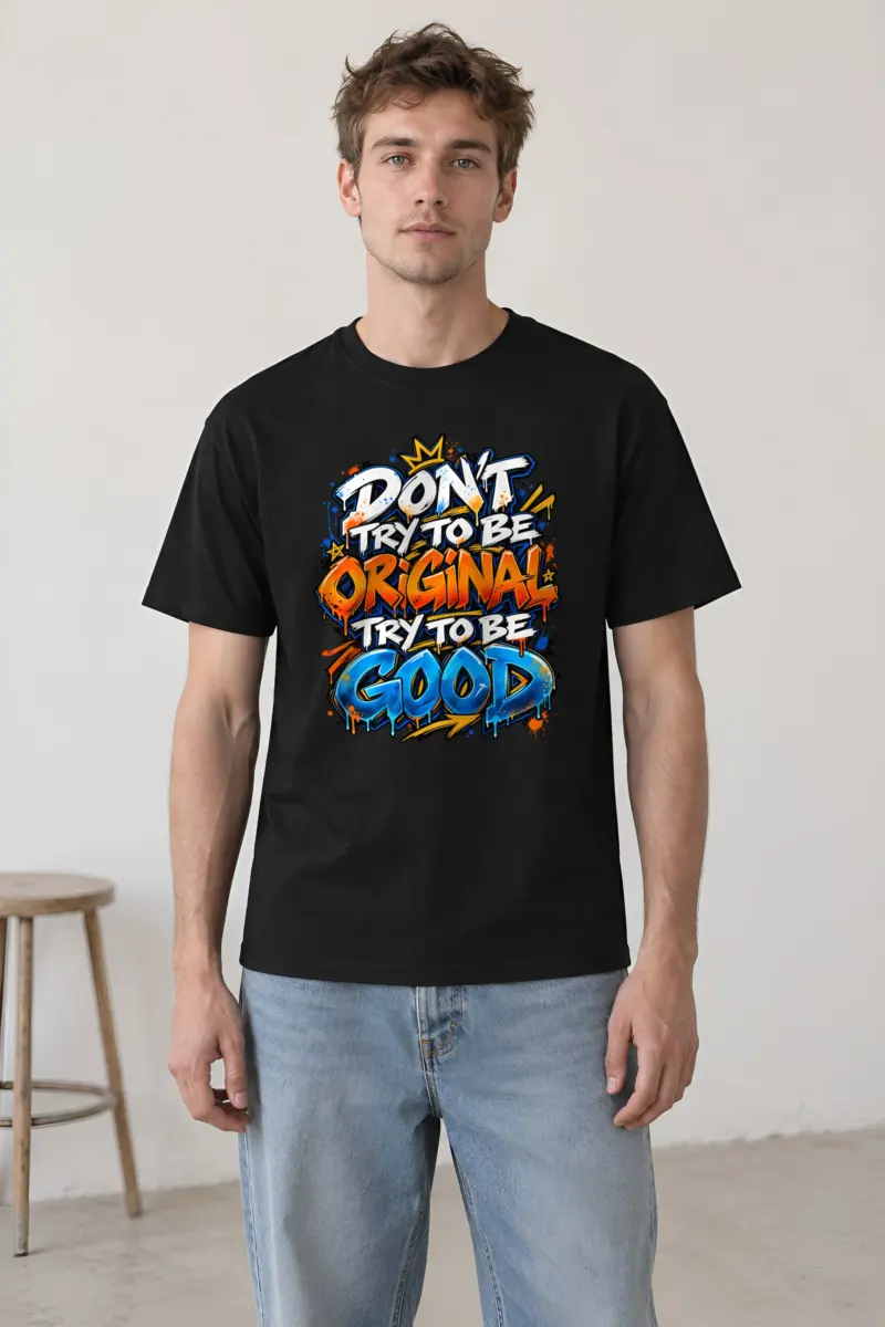 "Try To Be Good" Heavyweight Unisex Crewneck T-shirt