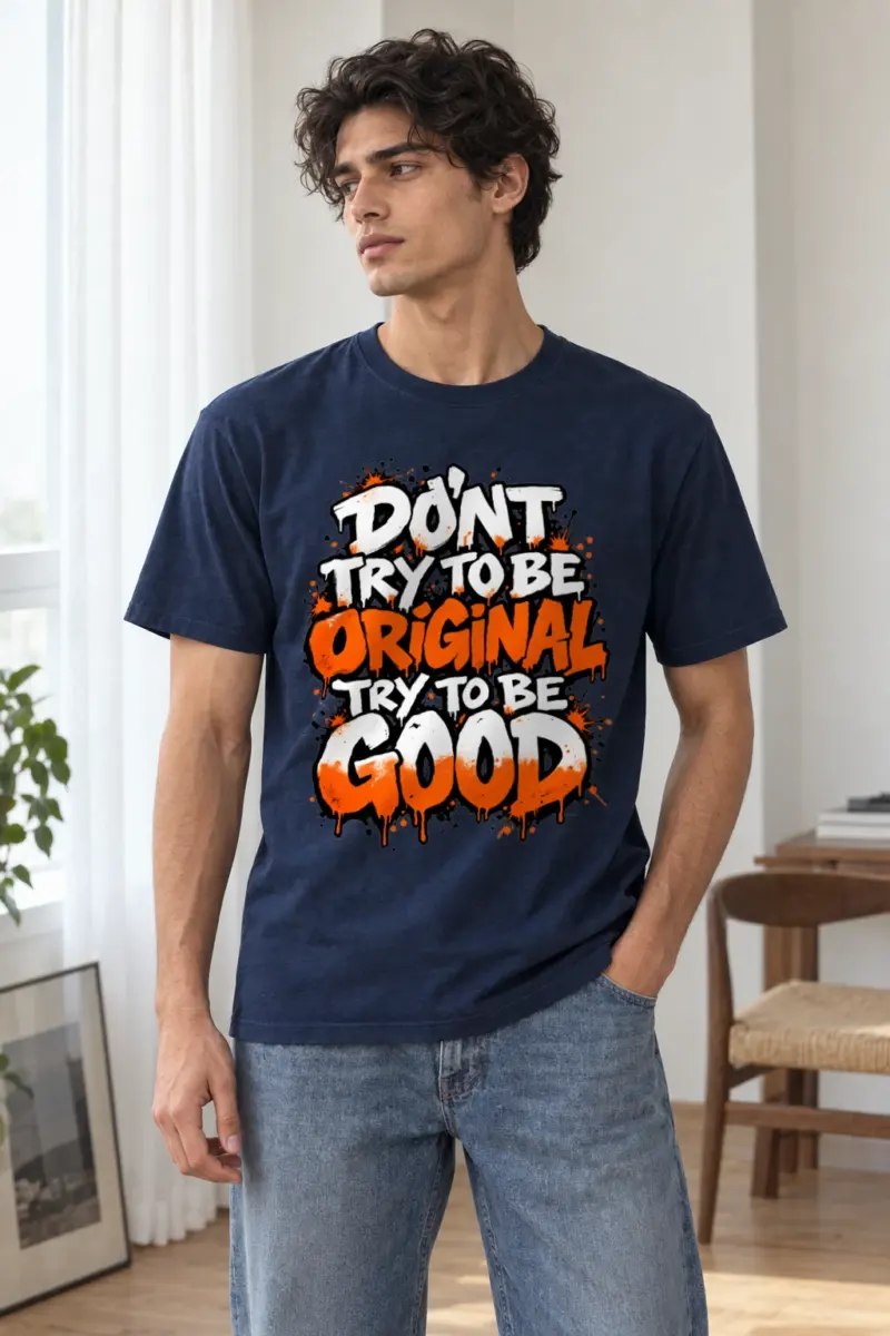 "Be Good" Heavyweight Unisex Crewneck T-shirt | Gildan 5000