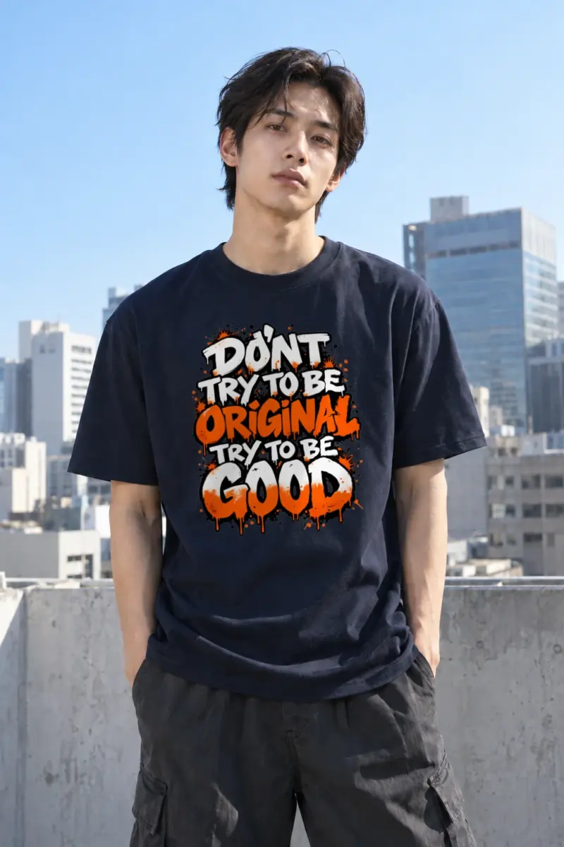 "Be Good" Heavyweight Unisex Crewneck T-shirt | Gildan 5000