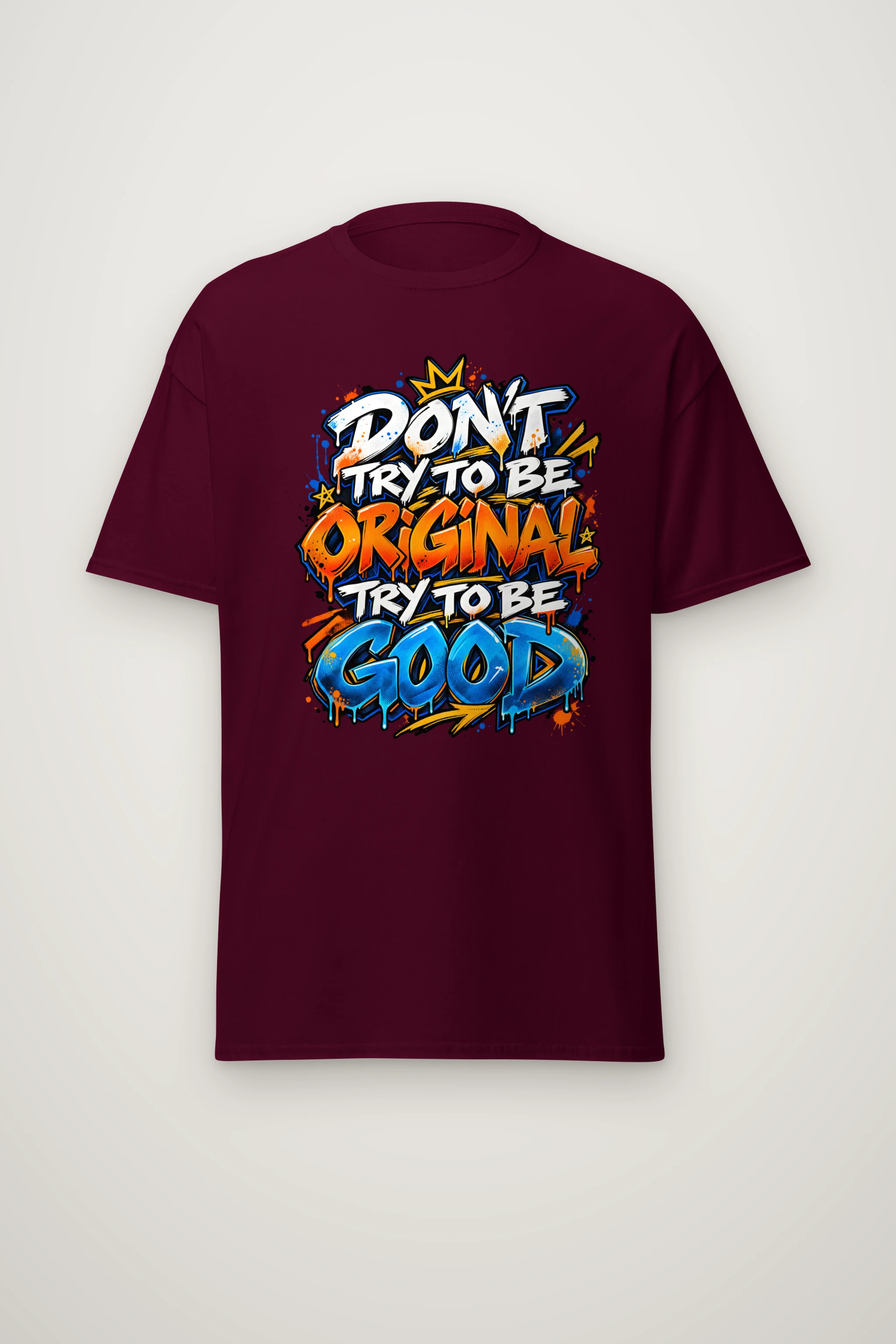 "Try To Be Good" Heavyweight Unisex Crewneck T-shirt