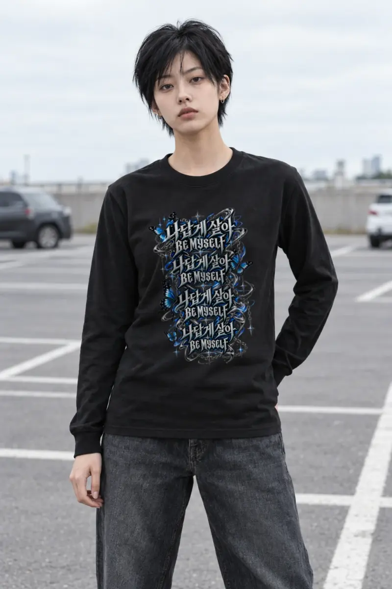 "Be Myself Metallic Layers" Unisex Longsleeve T-shirt