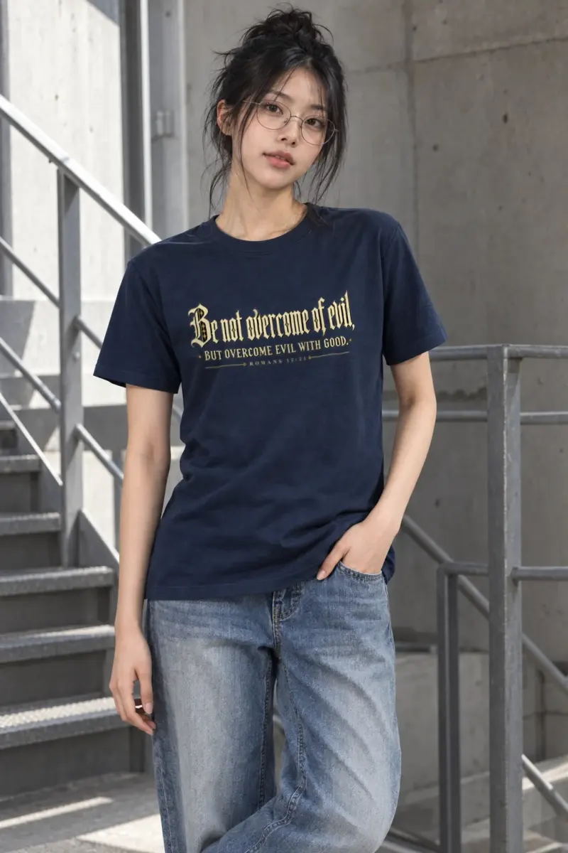 "Be Not Overcome of Evil" Heavyweight Unisex Crewneck T-shirt