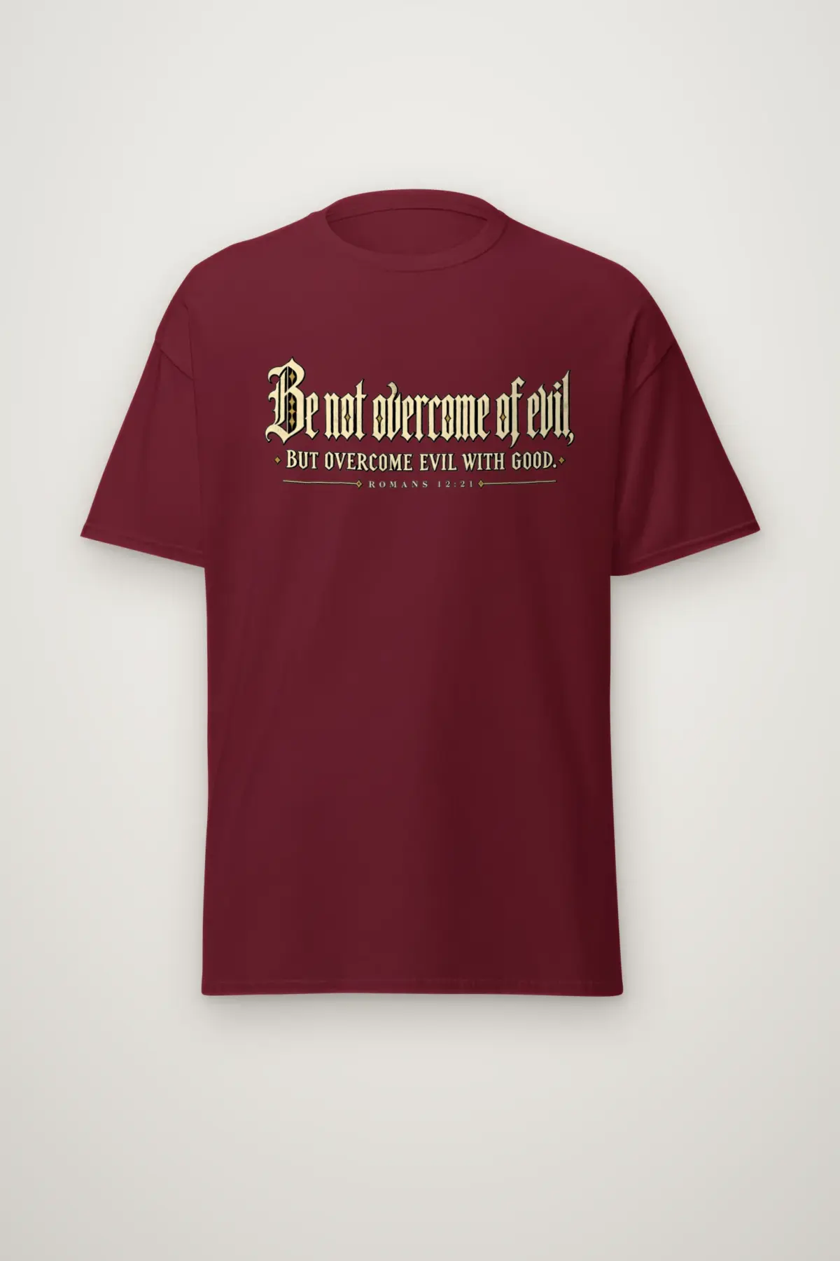 "Be Not Overcome of Evil" Heavyweight Unisex Crewneck T-shirt