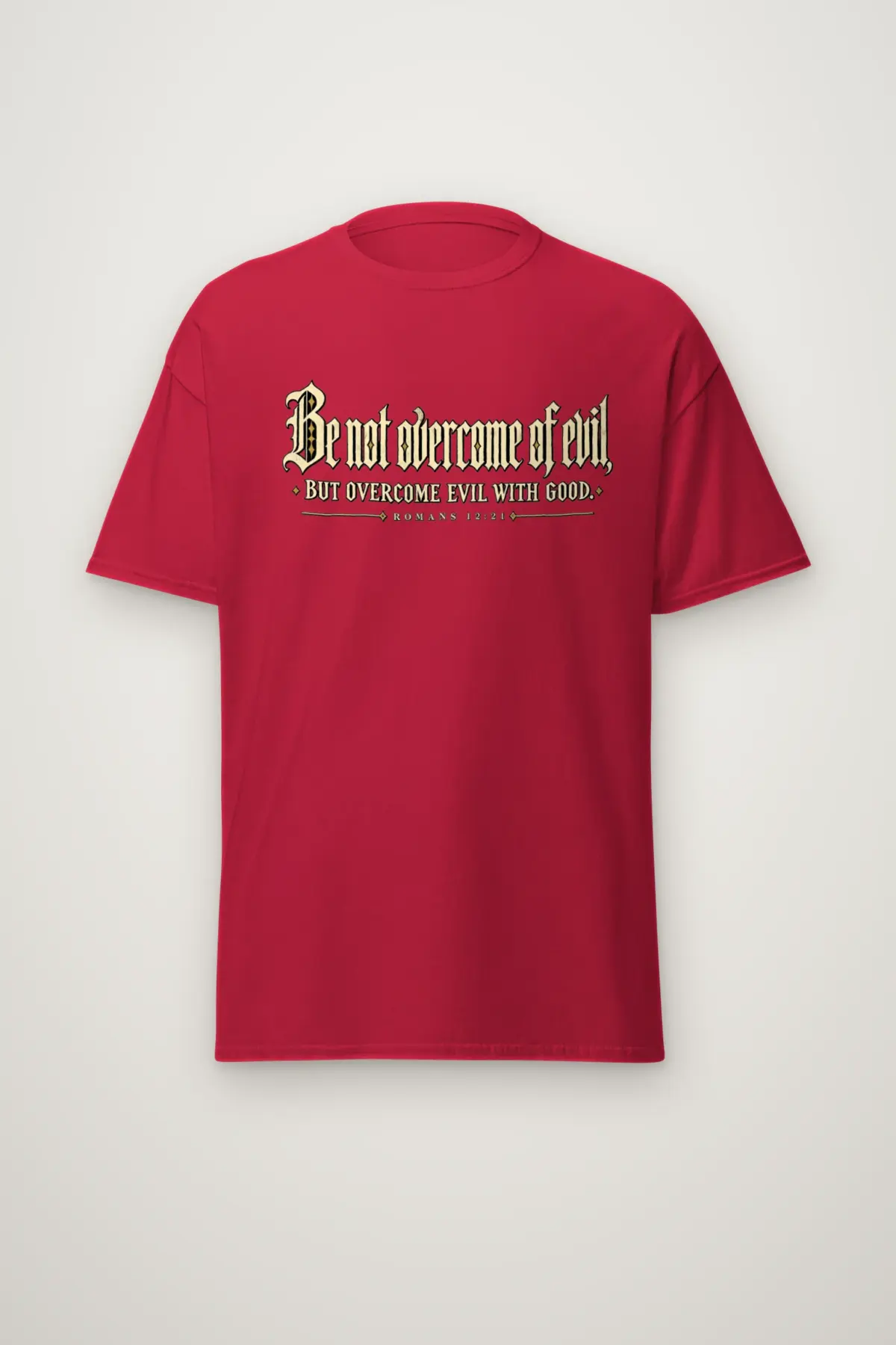 "Be Not Overcome of Evil" Heavyweight Unisex Crewneck T-shirt