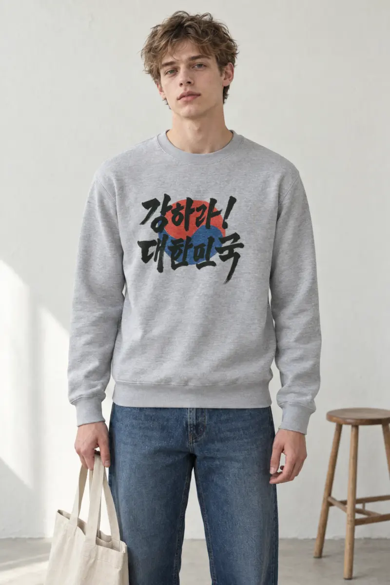 "Be Strong Korea" Heavy Blend Unisex Crewneck Sweatshirt