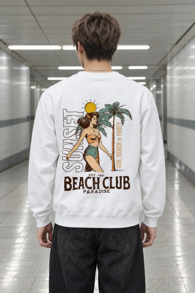 "Beach Club Paradise" Heavy Blend Unisex Crewneck Sweatshirt