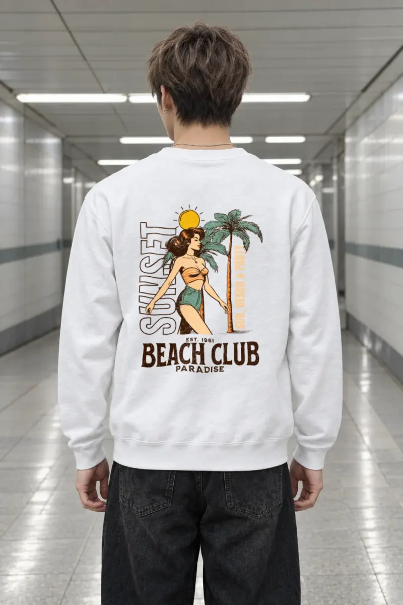 "Beach Club Paradise" Heavy Blend Unisex Crewneck Sweatshirt