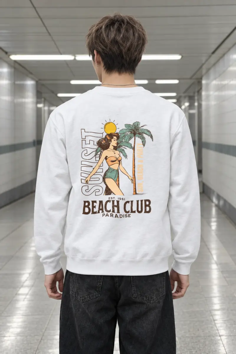 "Beach Club Paradise" Heavy Blend Unisex Crewneck Sweatshirt