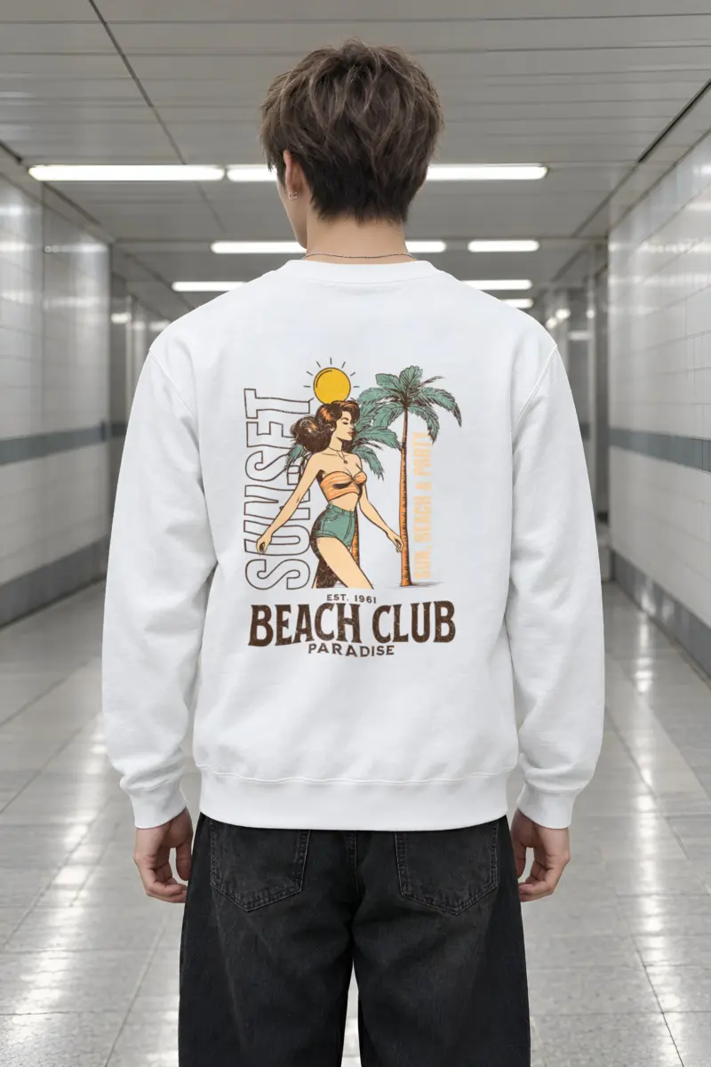 "Beach Club Paradise" Heavy Blend Unisex Crewneck Sweatshirt