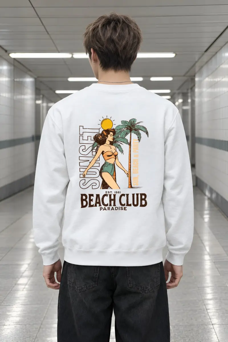 "Beach Club Paradise" Heavy Blend Unisex Crewneck Sweatshirt
