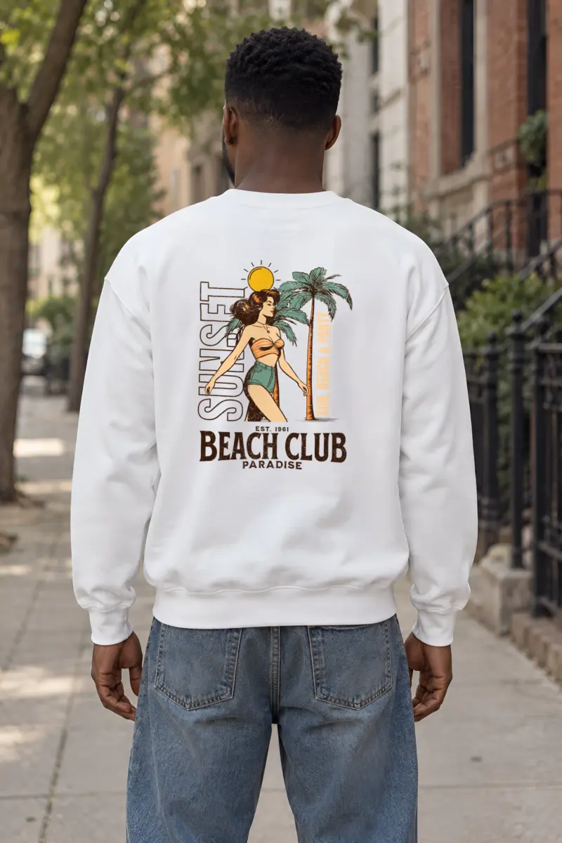 "Beach Club Paradise" Heavy Blend Unisex Crewneck Sweatshirt