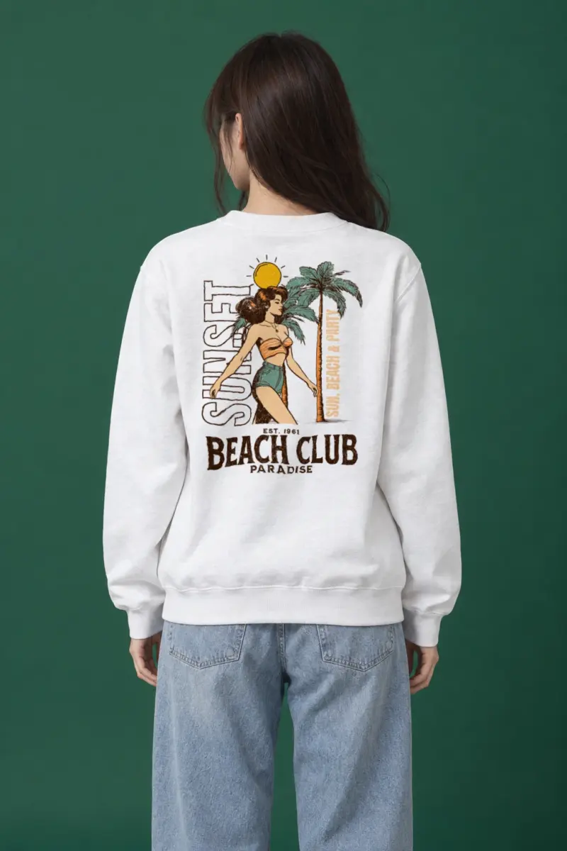 "Beach Club Paradise" Heavy Blend Unisex Crewneck Sweatshirt