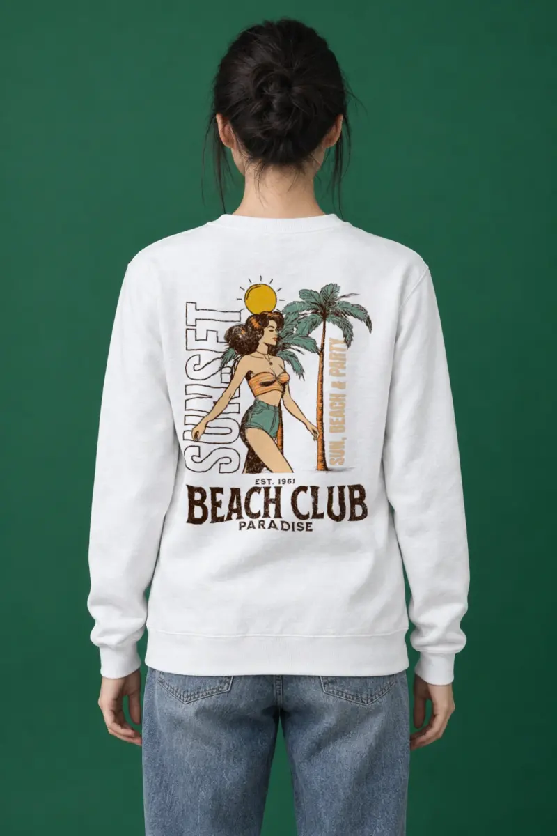 "Beach Club Paradise" Heavy Blend Unisex Crewneck Sweatshirt