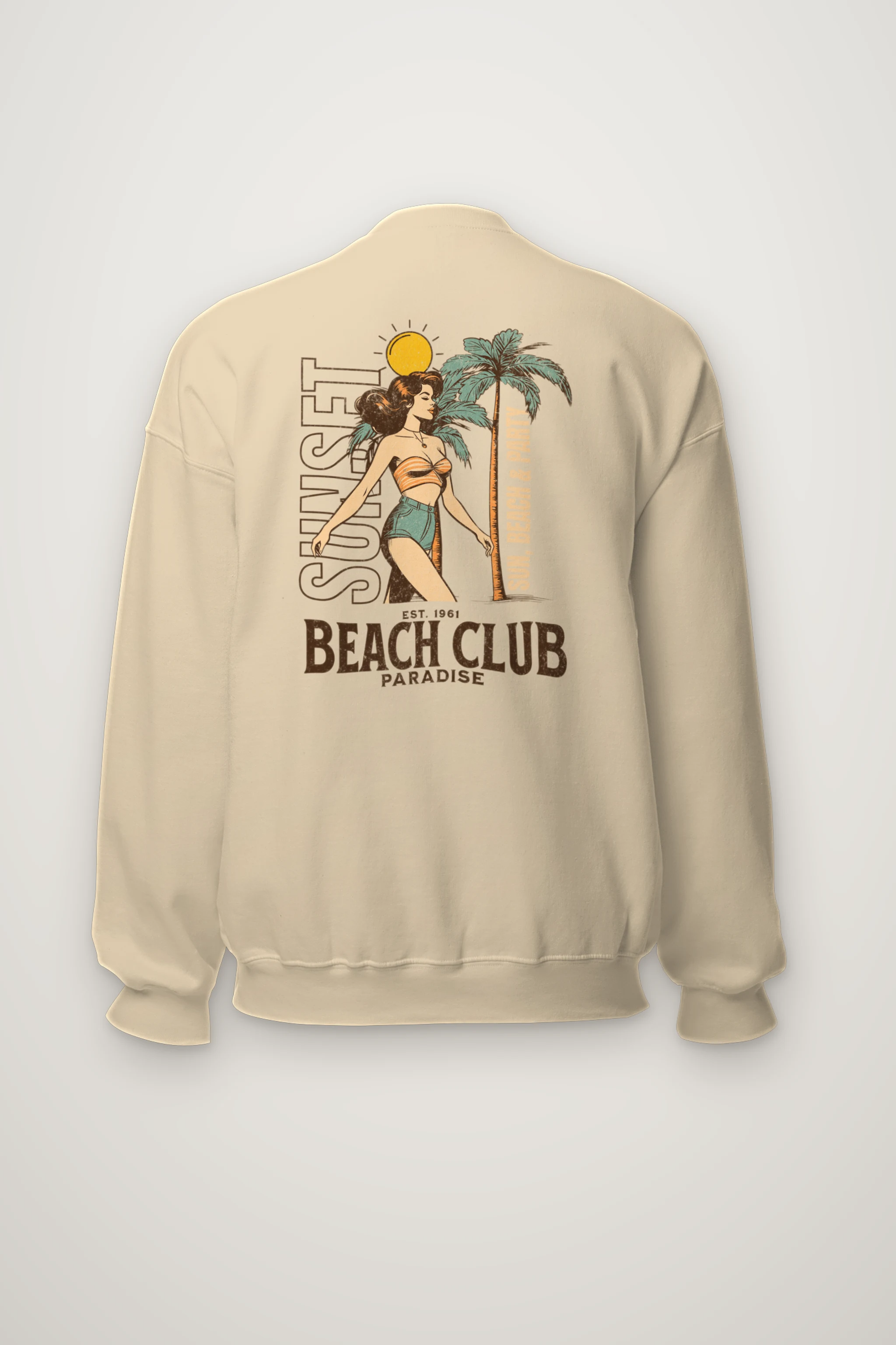 "Beach Club Paradise" Heavy Blend Unisex Crewneck Sweatshirt