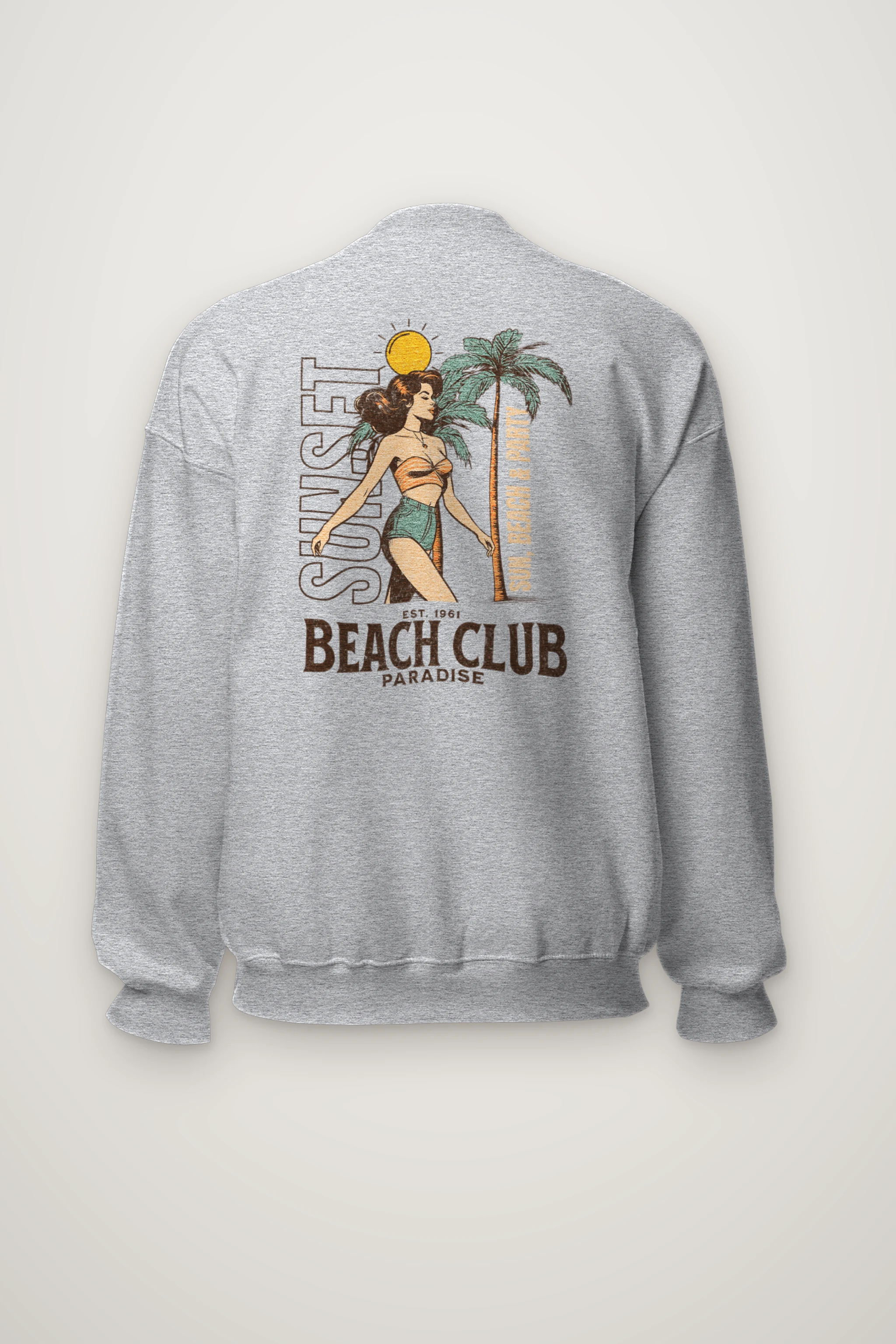 "Beach Club Paradise" Heavy Blend Unisex Crewneck Sweatshirt