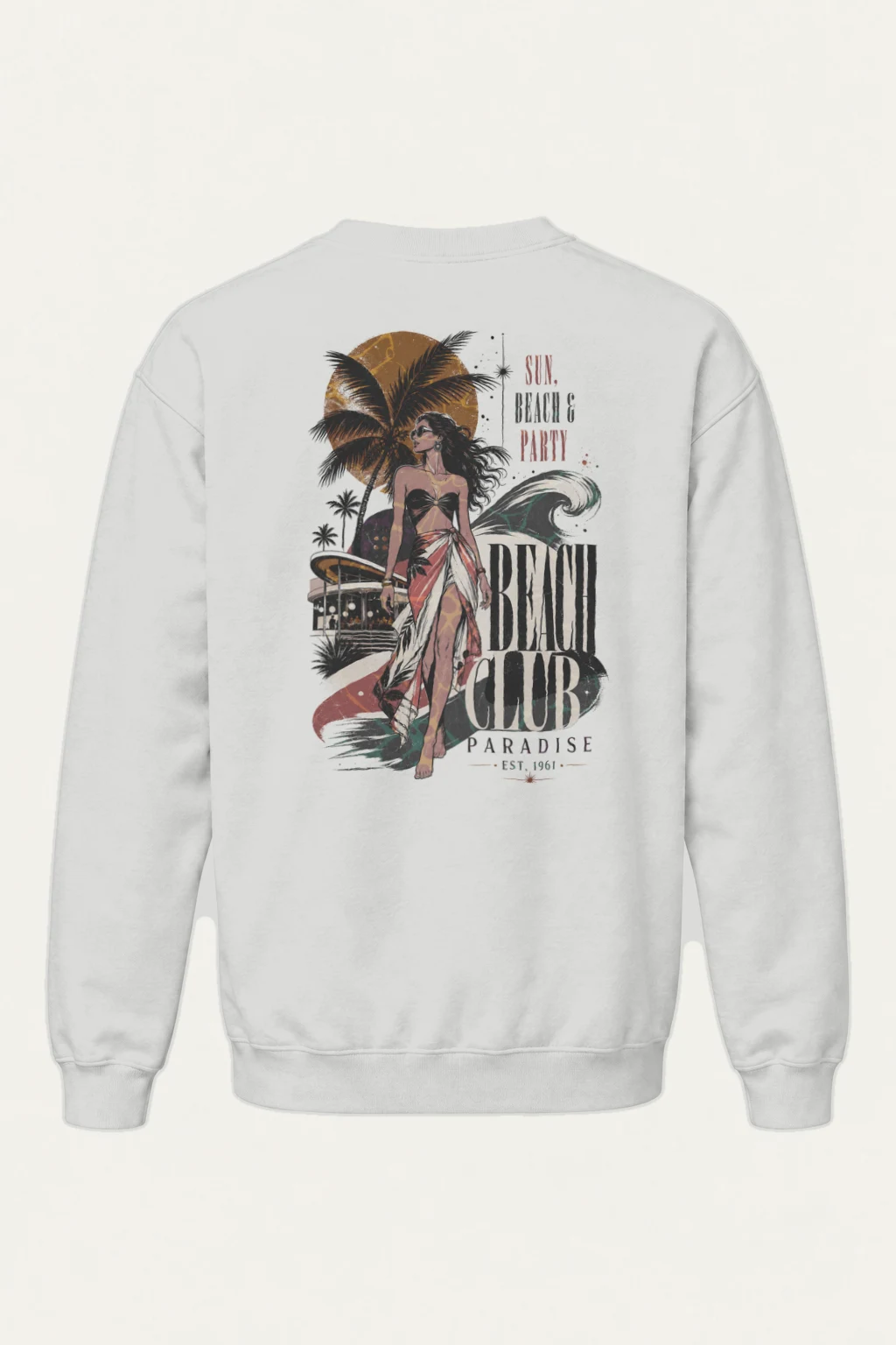 "Beach Club Paradise" Heavy Blend Unisex Crewneck Sweatshirt | Gildan 18000