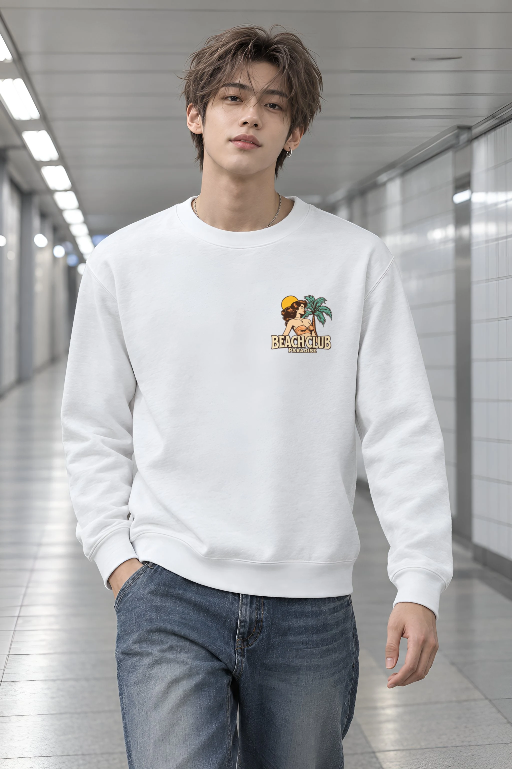 "Beach Club Paradise" Heavy Blend Unisex Crewneck Sweatshirt