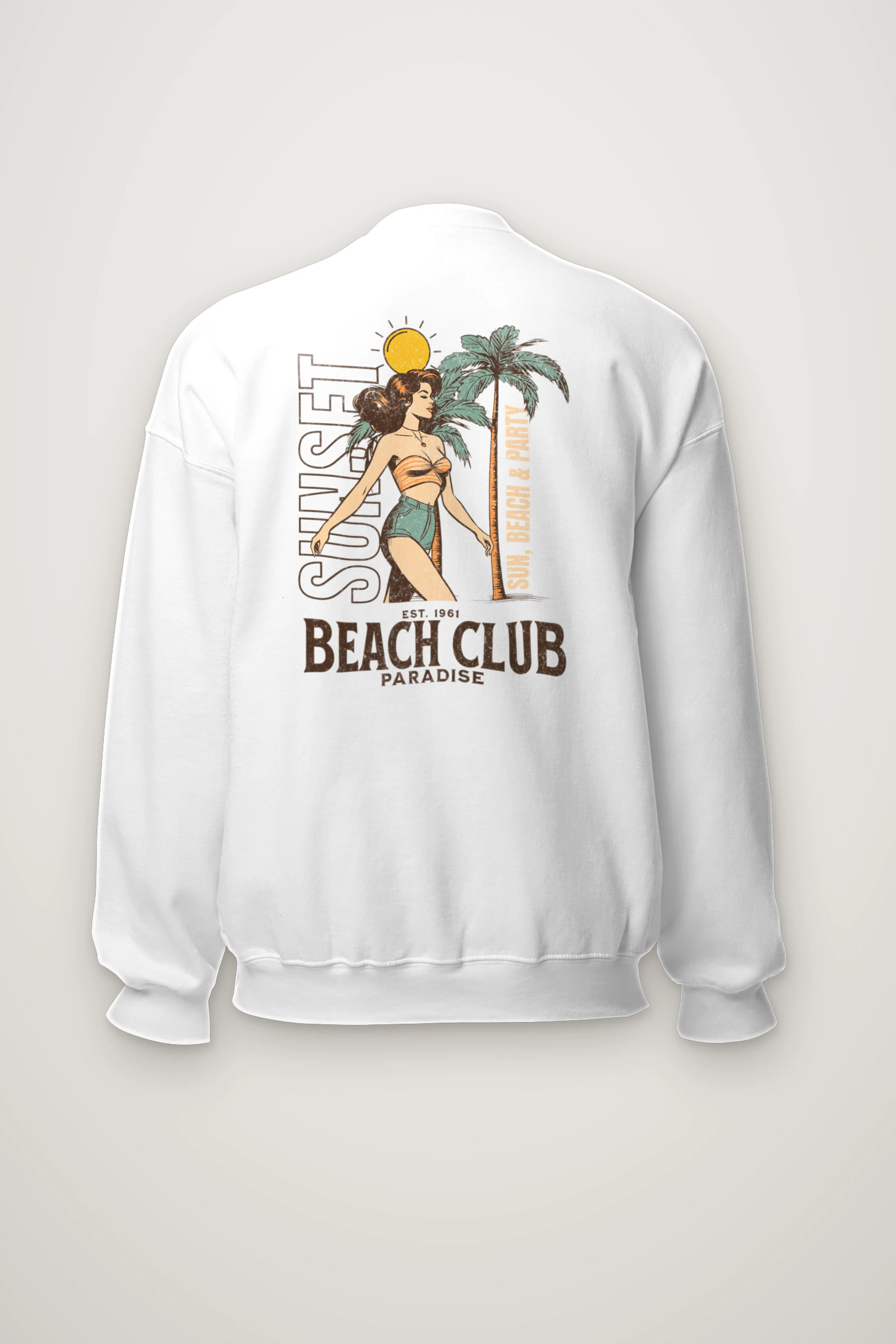 "Beach Club Paradise" Heavy Blend Unisex Crewneck Sweatshirt