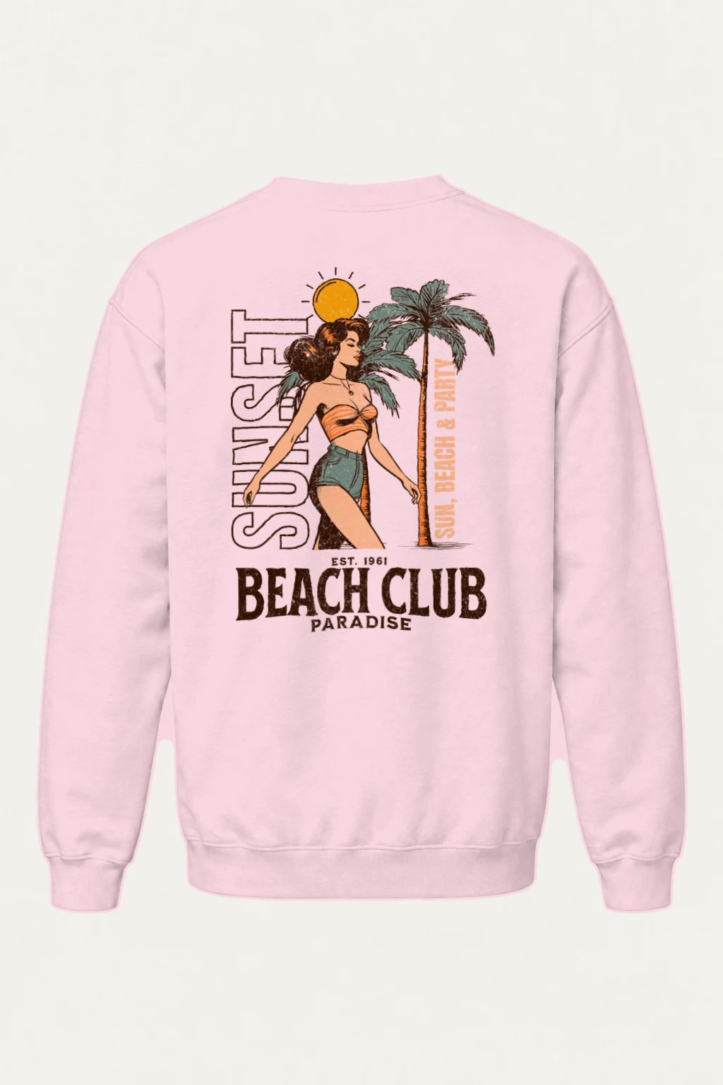 "Beach Club Paradise" Heavy Blend Unisex Crewneck Sweatshirt | Gildan 18000