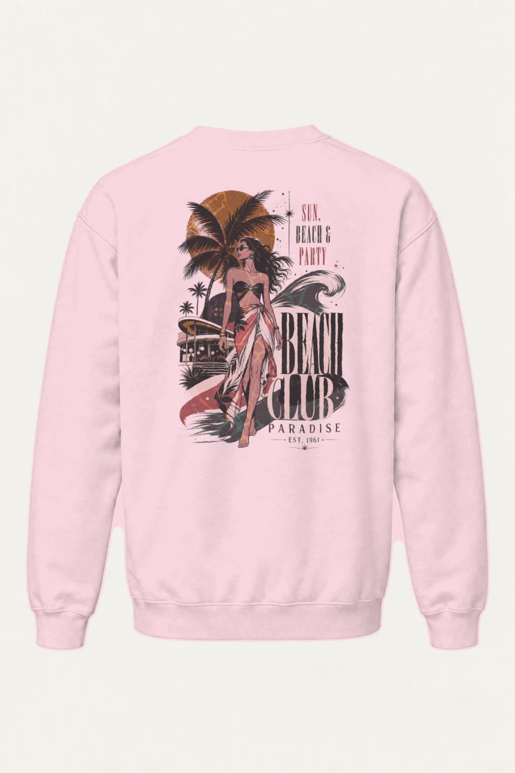 "Beach Club Paradise" Heavy Blend Unisex Crewneck Sweatshirt | Gildan 18000