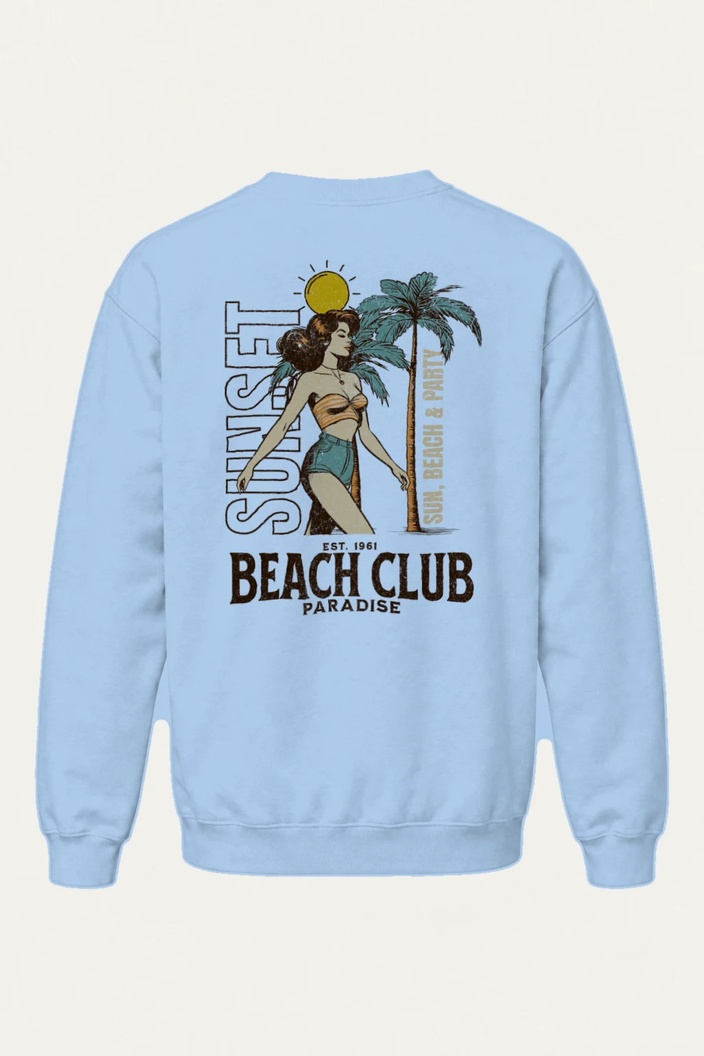 "Beach Club Paradise" Heavy Blend Unisex Crewneck Sweatshirt | Gildan 18000