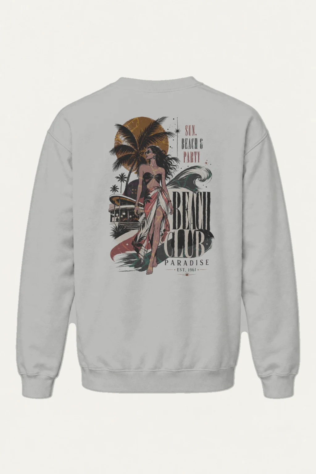 "Beach Club Paradise" Heavy Blend Unisex Crewneck Sweatshirt | Gildan 18000