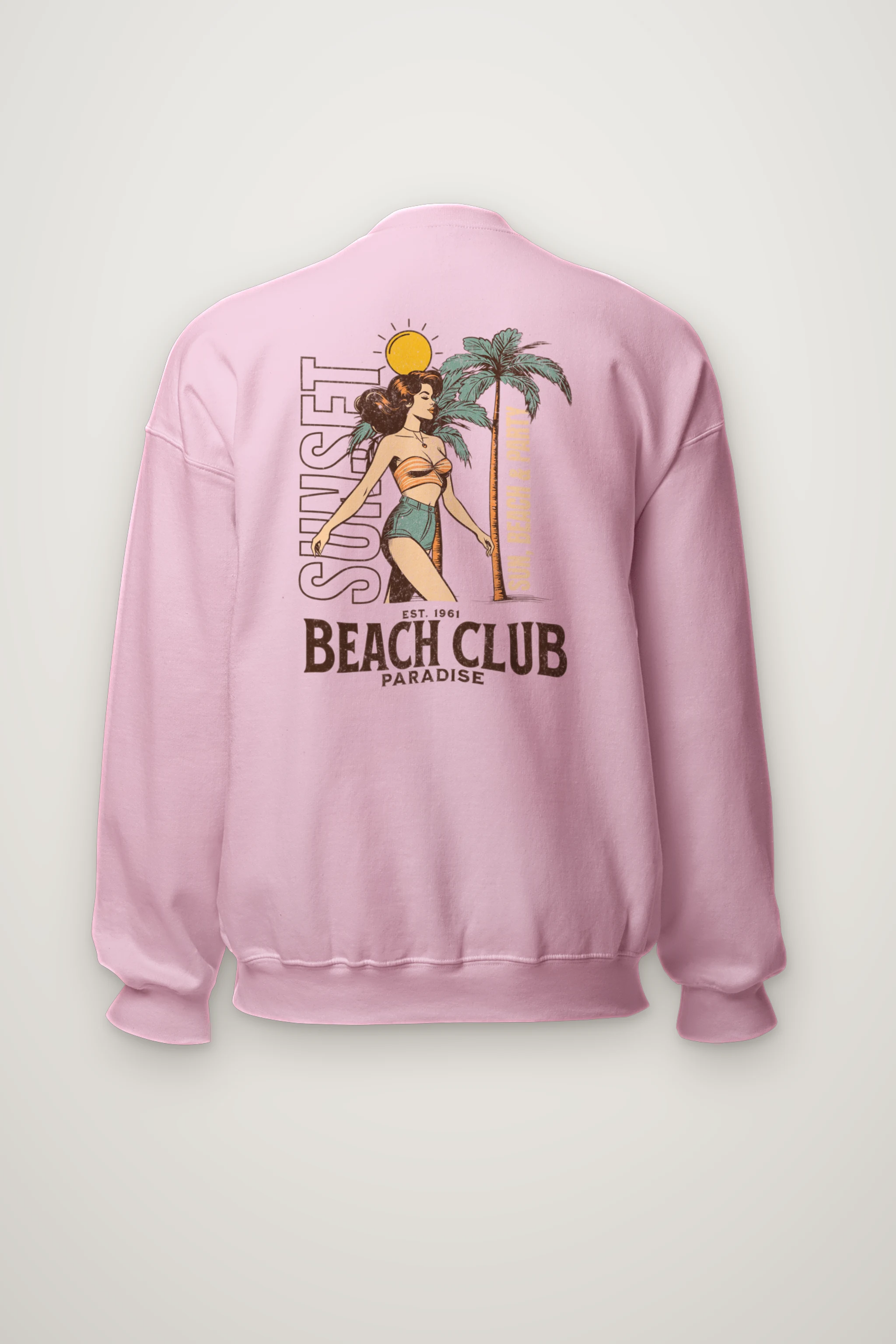 "Beach Club Paradise" Heavy Blend Unisex Crewneck Sweatshirt